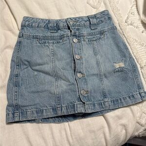 Denim Button-Up Skirt